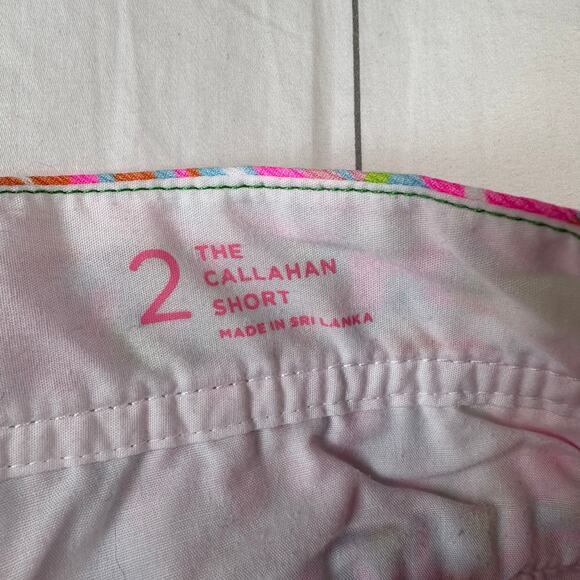 Lilly Pulitzer Shorts Womens 2 Pink White Callahan Scuba to Cuba Resort Preppy - Picture 4 of 11